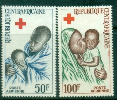 Central-African-Republic-1965-Airmail-Red-Cross-MUH Central-African-Republic-1965-Airmail-Red-Cross-MUH