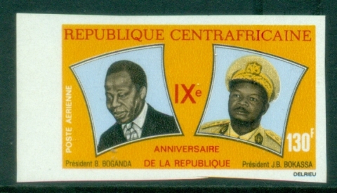 Central-African-Republic-1967-Airmail-The-9th-Anniversary-of-Republic-IMPERF-MUH