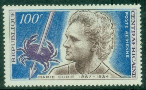 Central-African-Republic-1968-Airmail-Marie-Curie-Commemoration-MUH