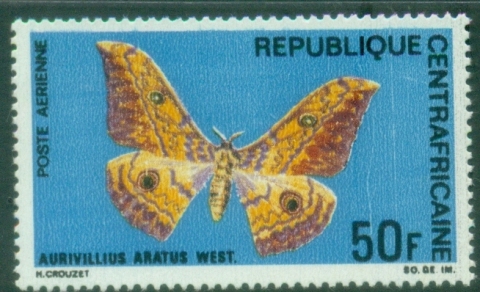 Central-African-Republic-1969-Insects-Butterflies-50fr-Aurivillius-aratus-MUH
