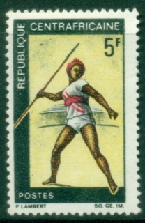 Central-African-Republic-1969-Sports-5fr-Javelin-MUH