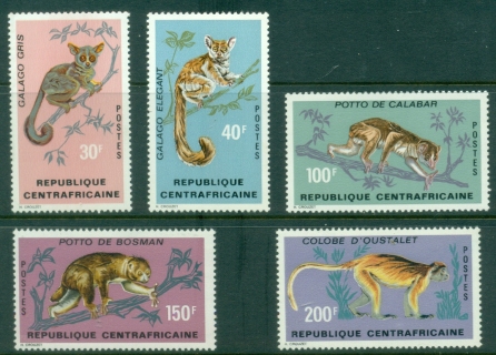 Central-African-Republic-1971-Animals-Primates-MUH