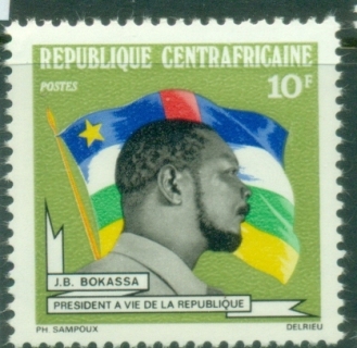 Central-African-Republic-1973-President-Bokassa-10fr-MUH