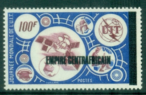 Central-African-Republic-1977-Definitive-Issue-Overprinted-EMPIRE-CENTRAFRICAIN-100fr-ITU-MUH_2
