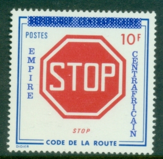 Central-African-Republic-1977-Definitive-Issue-Overprinted-EMPIRE-CENTRAFRICAIN-10fr-Traffic-Sign-MUH