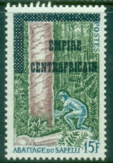 Central-African-Republic-1977-Definitive-Issue-Overprinted-EMPIRE-CENTRAFRICAIN-15fr-Wood-MUH