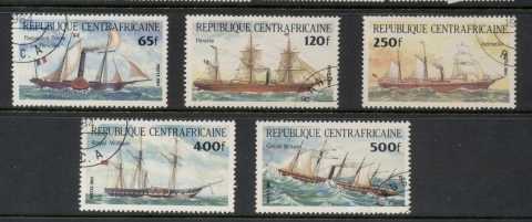 Central-African-Republic-1984-Packet-Ships-CTO