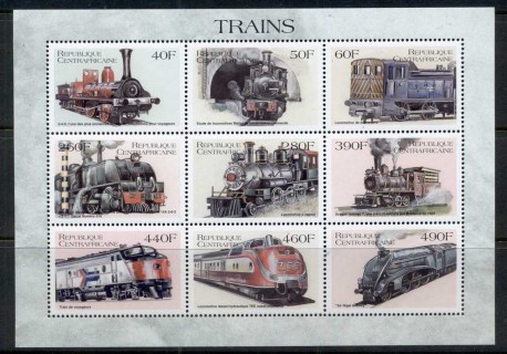 Central-African-Republic-1999-Trains-MS-MUH-2