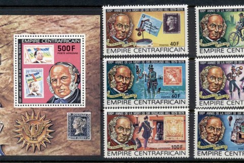 Central-African-Republic-1979 Sir Rowland Hill Death Centenary + MS
