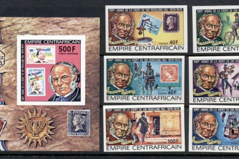 Central-African-Republic-1979 Sir Rowland Hill Death Centenary + MS IMPERF