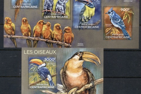 Central-African-Republic-2014 Birds 2x MS