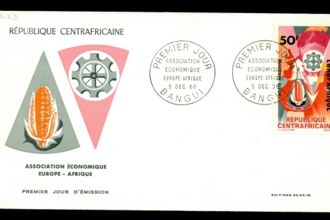 Central-African-Republic-1966 Europ Afrique FDC