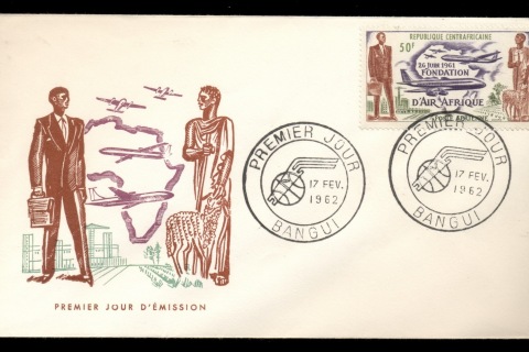 Central-African-Republic-1962 Air Afrique FDC