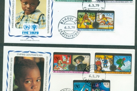 Central-African-Republic-1979 IYC International Year of the Child  (I) 2x FDC