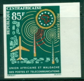 Central-African-Republic-1963-Airmail-African-and-Malagasy-Posts-and-Telecommunications-Union-IMPERF-MLH