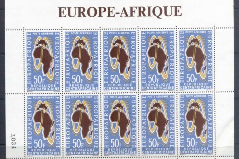 Central-African-Republic-1963-Europ-Afrique-sheetlet-MUH