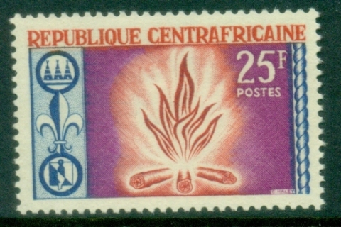 Central-African-Republic-1965-Scouting-25fr-MUH