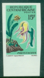 Central-African-Republic-1966-Flowers-15fr-Polystachia-affinis-IMPERF-MUH