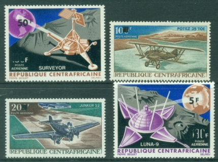 Central-African-Republic-1968-Airmail-Surcharged-Issues-of-1968-are-Obliterated-with-Digit-MUH