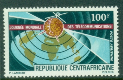 Central-African-Republic-1971-Airmail-World-Telecommunications-Day-MUH