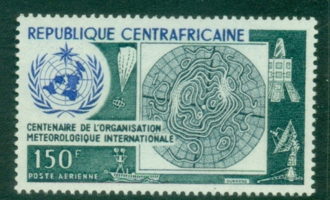 Central-African-Republic-1973-Airmail-The-100th-Anniversary-of-IMO-WMO