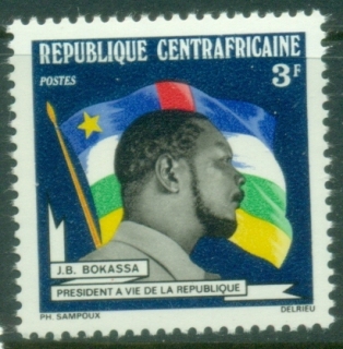 Central-African-Republic-1973-President-Bokassa-3fr-MUH