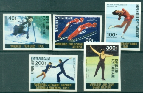Central-African-Republic-1976-Medal-Winners-Winter-Olympic-Games-Innsbruck-Austria-IMPERF-MUH