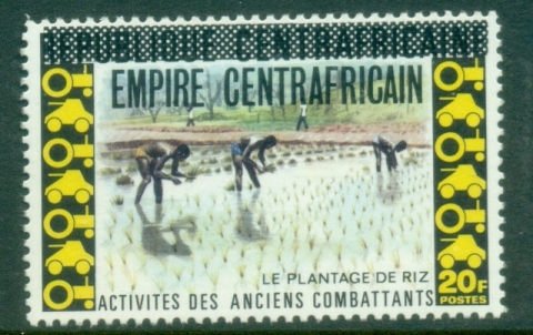 Central-African-Republic-1977-Definitive-Issue-Overprinted-EMPIRE-CENTRAFRICAIN-20fr-Farming-Rice-MUH