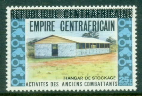 Central-African-Republic-1977-Definitive-Issue-Overprinted-EMPIRE-CENTRAFRICAIN-20fr-Outhouse-MUH