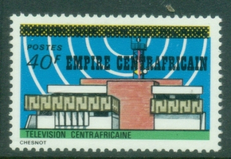 Central-African-Republic-1977-Definitive-Issue-Overprinted-EMPIRE-CENTRAFRICAIN-40fr-Television-MUH