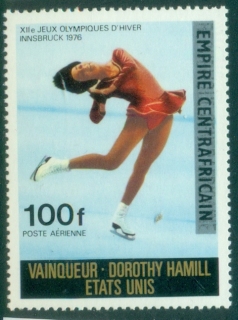 Central-African-Republic-1977-Definitive-Issues-Overprints-100fr-Skiing-Black-MUH