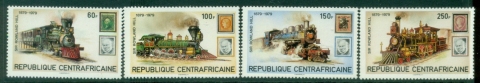 Central-African-Republic-1979-The-100th-Anniversary-of-the-Death-of-Sir-Rowland-Hill-1795-1879-Trains-MUH