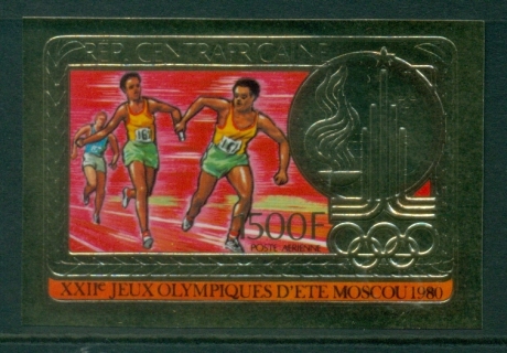 Central-African-Republic-1980-Airmail-Olympic-Games-Moscow-USSR-Gold-foil-embossed-MUH Central-African-Republic-1980-Airmail-Olympic-Games-Moscow-USSR-Gold-foil-embossed-MUH