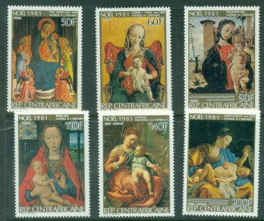 Central-African-Republic-1981-Xmas-Virgin-and-Child-MUH
