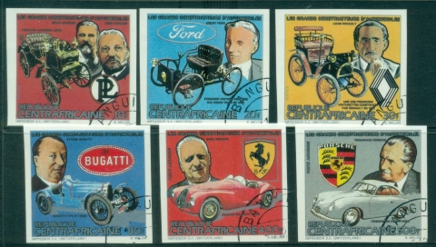 Central-African-Republic-1983-Car-Manufacturers-IMPERF-CTO