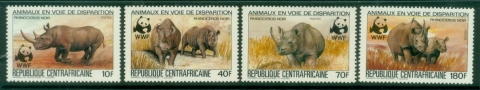 Central-African-Republic-1983-WWF-Endangered-Animals-Rhino-MUH
