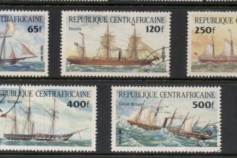 Central-African-Republic-1984-Packet-Ships-CTO