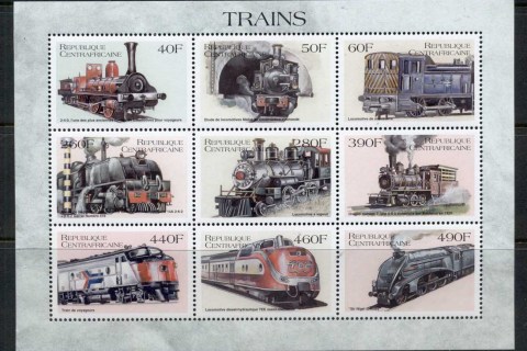 Central-African-Republic-1999-Trains-MS-MUH-2