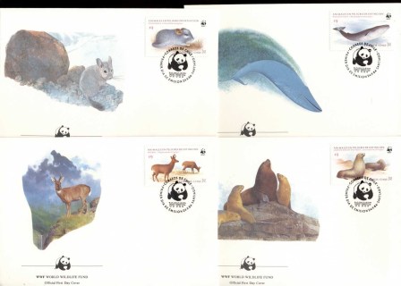 Chile-1984 Endangered Wildlife 4xFDC