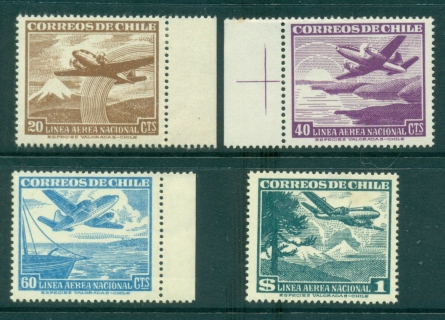 Chile-1946-Air-mail-Asst-4-MLH-lot34755