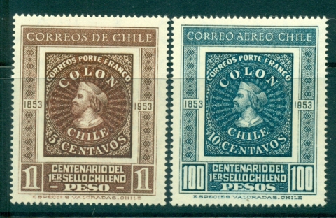 Chile-1953-Stamp-Centenary-MUH-lot35789