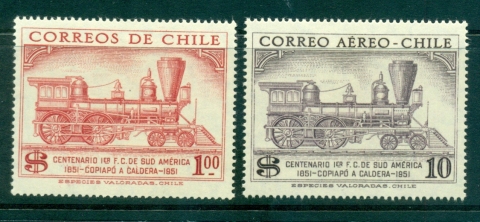 Chile-1954-South-American-railroad-MLH-lot34852