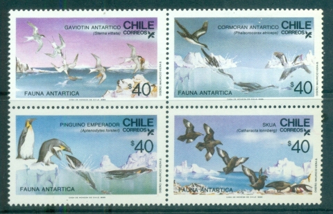 Chile-1986-Antarctic-Fauna-Blk4-MUH