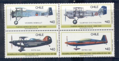 Chile-1990-Airplanes-blk4-MUH