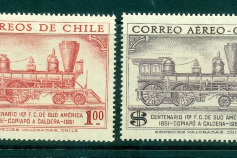 Chile-1954-South-American-railroad-MLH-lot34852
