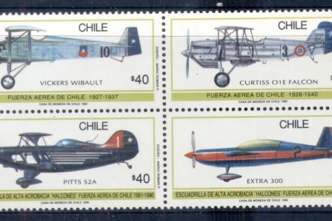 Chile-1990-Airplanes-blk4-MUH
