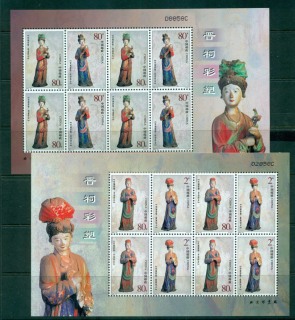 China-PRC-2003-Painted-Statues-2x-Sheetlets-MUH-lot56922