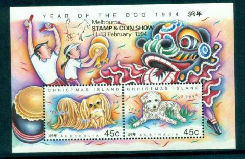 Christmas-Is-1994-Year-of-the-Dog-Opt-Melbourne-Stamp-Show-MS-MUH-lot52133