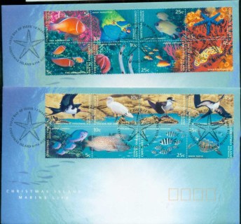 Christmas-Is-1998-Marine-Life-2x-FDC-lot80208