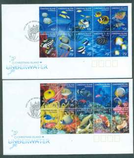 Christmas-Is-2004-Underwater-Marine-Life-ex-sheetlet-2FDC-lot48989